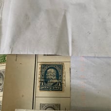 Ben Franklin Blue 1 cent postage stamp