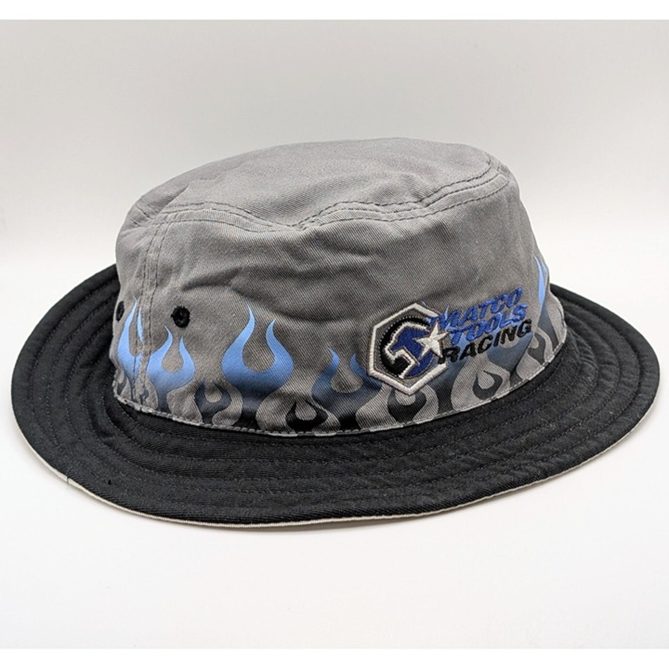 Matco Tools Racing Vintage Flames Bucket Hat Cap VTG Blue Gray Black Y2K 2000s
