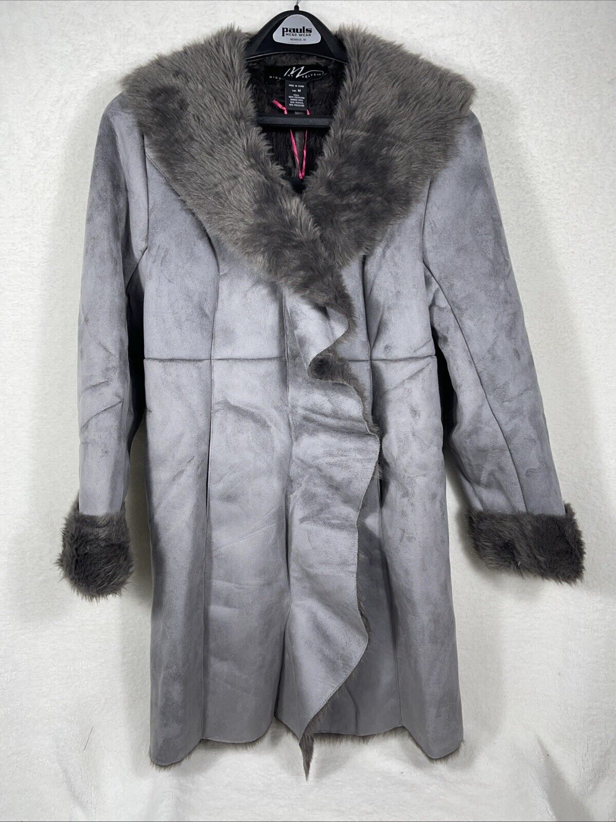 VTG Midnight Velvet Fur Coat Size Medium Grey Heavy Weight Mob Long