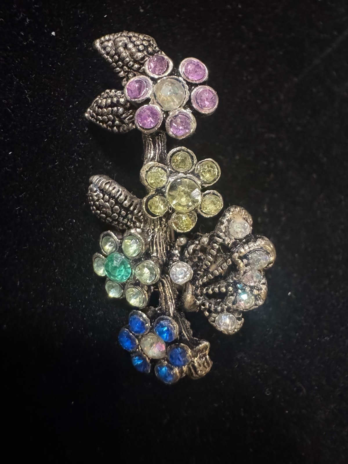 Signed SNK flowered brooch