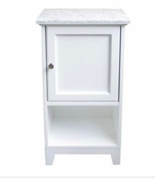 Carrara Marble Top Floor Cabinet White