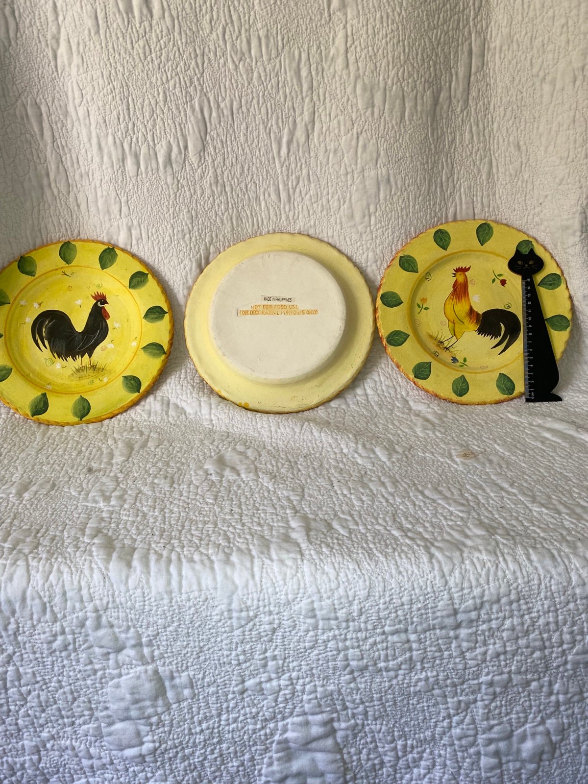 Plates Decorative Ceramic Pottery Handpainted Roosters