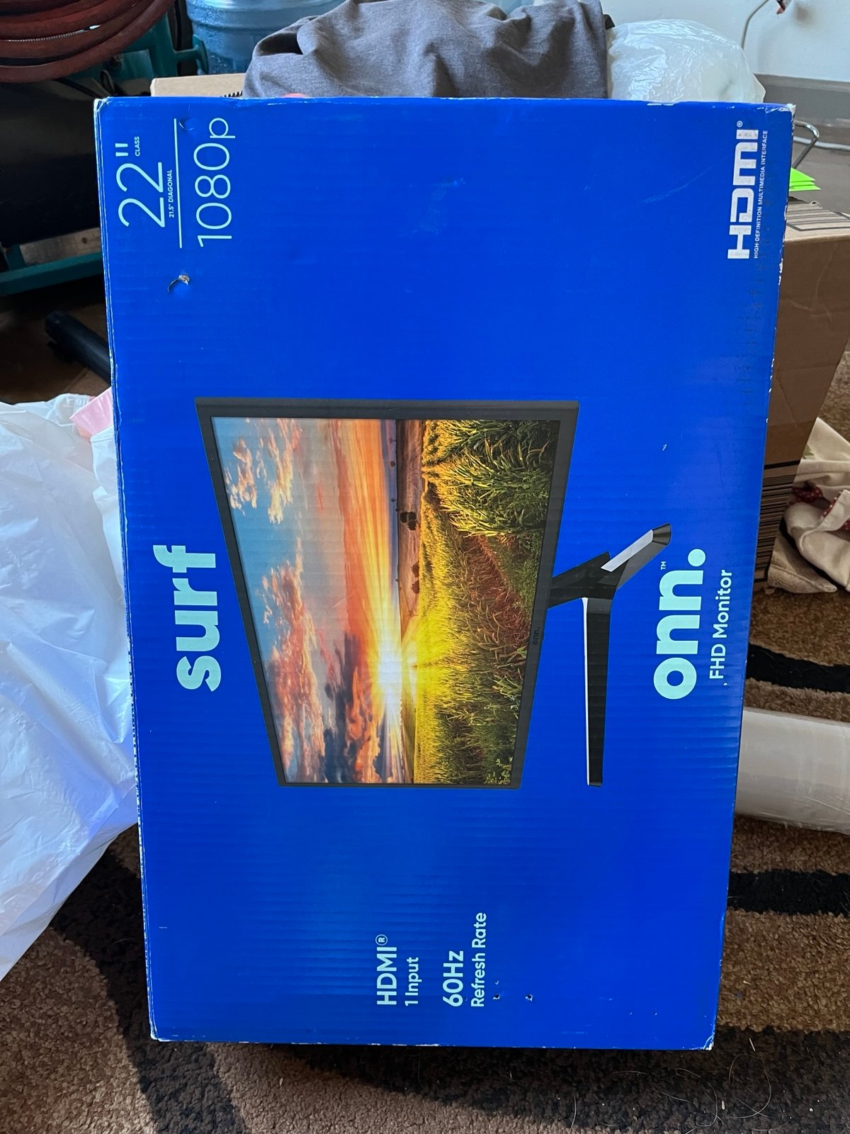 Onn surf  fhd monitor 22 inch hdmi 60hz refresh rate