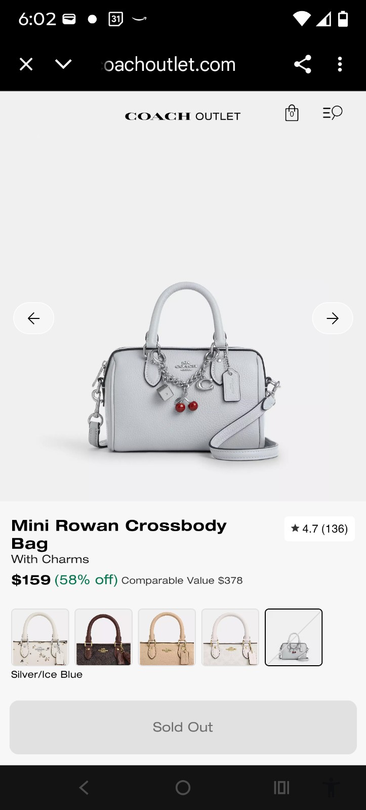 NEW! COACH MINI ROWAN CROSSBODY BAG WITH CHARMS NWT!