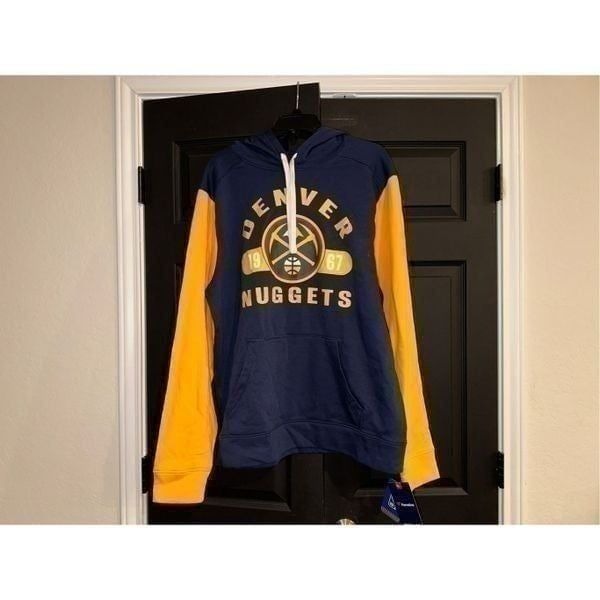 Denver Nuggets Fanatics Branded Attack Colorblock Pullover Hoodie