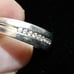C1970s EC 925 Size US 9 1/2 Band Ring Inlaid with 9 Clear Stones Male or Female