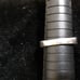 C1970s EC 925 Size US 9 1/2 Band Ring Inlaid with 9 Clear Stones Male or Female