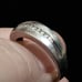 C1970s EC 925 Size US 9 1/2 Band Ring Inlaid with 9 Clear Stones Male or Female
