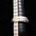 C1970s EC 925 Size US 9 1/2 Band Ring Inlaid with 9 Clear Stones Male or Female