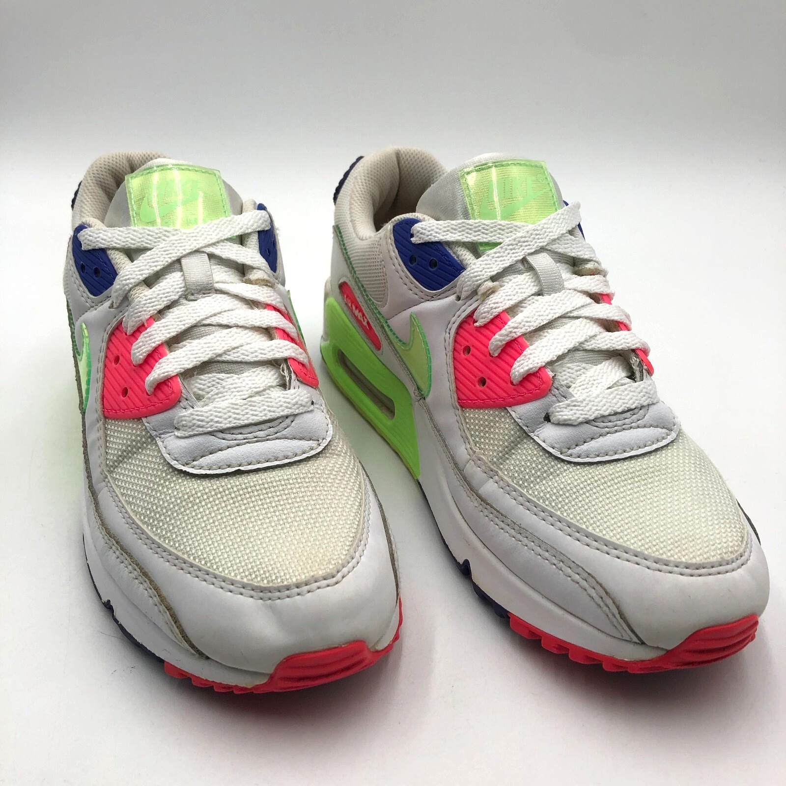 Nike Air Max 90 Women's Size 9.5 White Volt Indigo Burst DH0250-100
