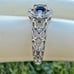 14k white gold Natural Blue Sapphire and Natural Diamond Vintage Ring