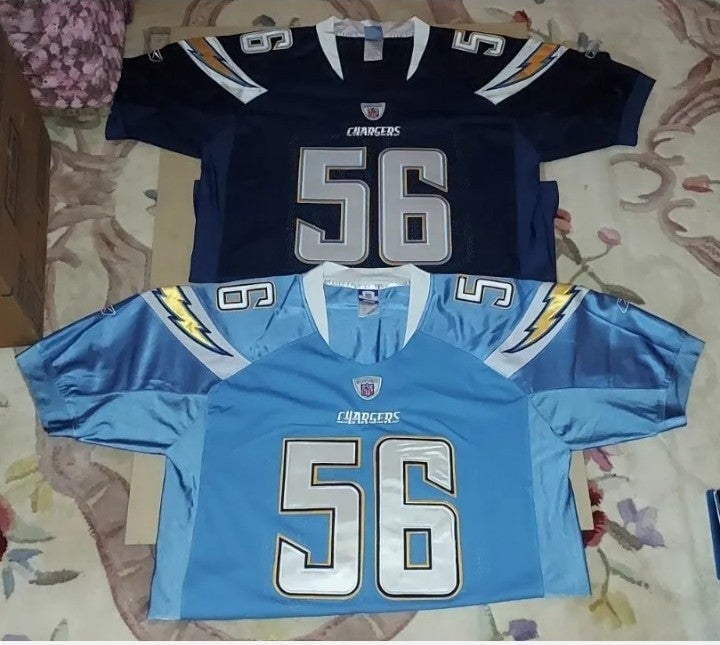 VINTAGE San Diego Chargers Merriman Stiched Reebok Jersey Sz 50 ~ Lot of 2 NICE!