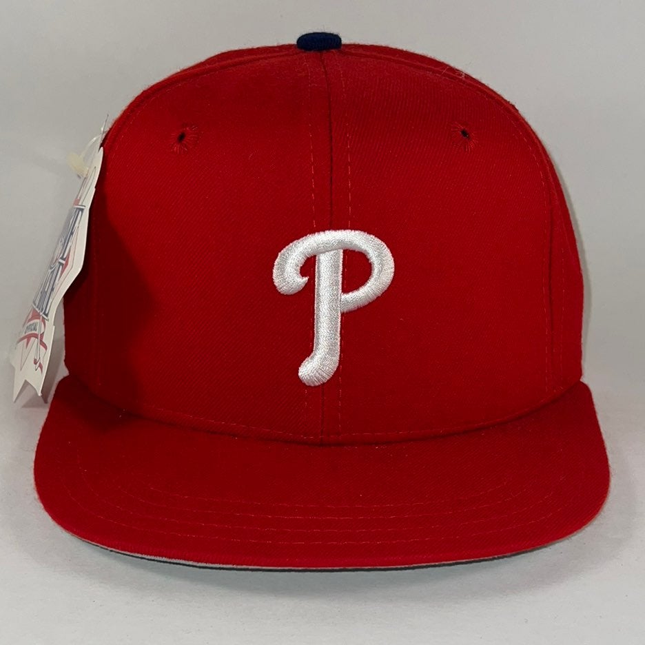 Vtg. New Era MLB Rookie League Philadelphia Phillies Red Fitted Hat