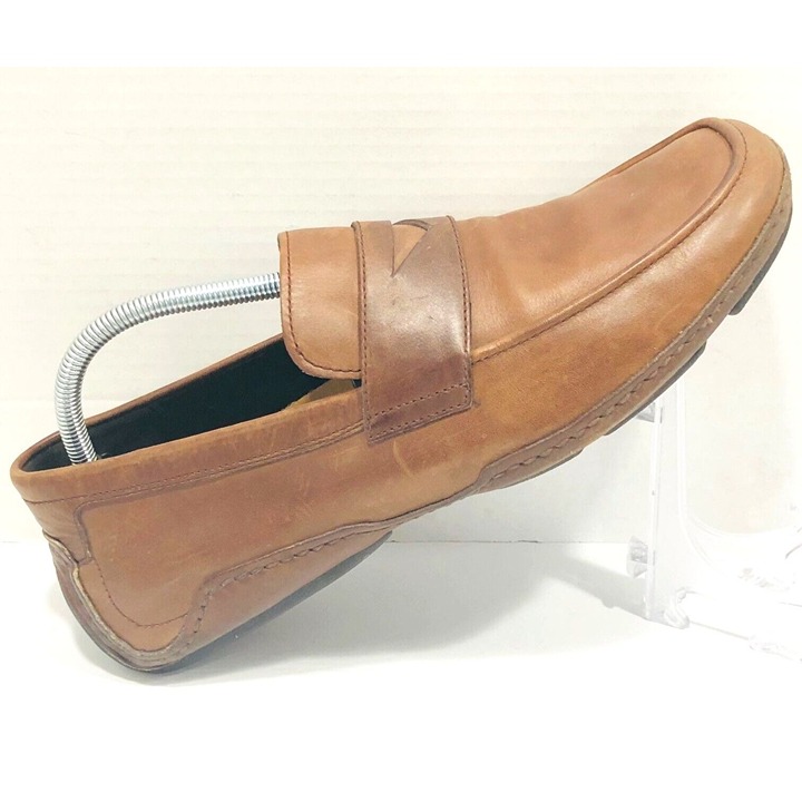 Cole Haan Leather Penny Loafers Men's 10.5 M Cognac Slip-On Comfort Shoes