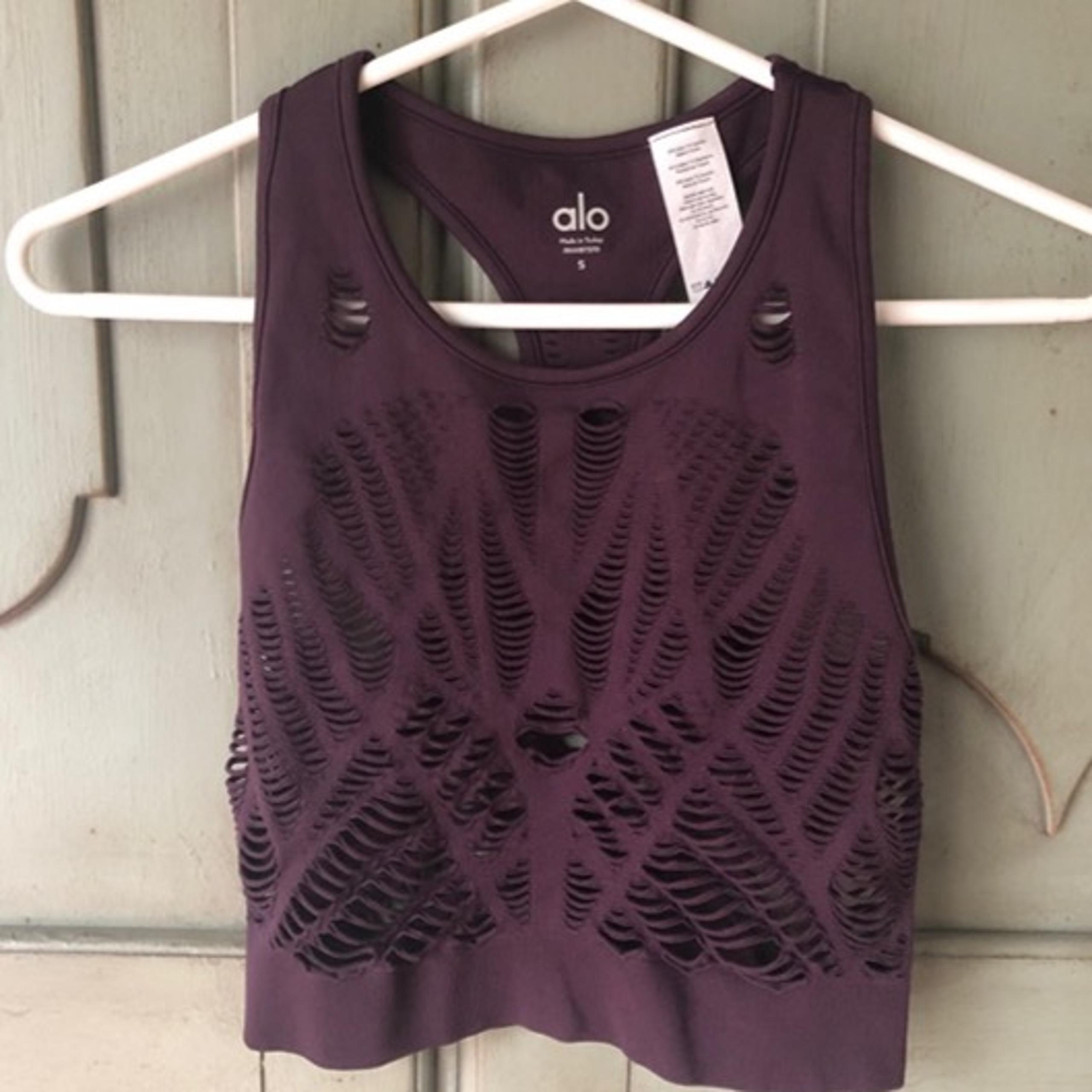 Alo Slitted Limited Edition Women's Crop Top Athletic Tank Top (Size Small)