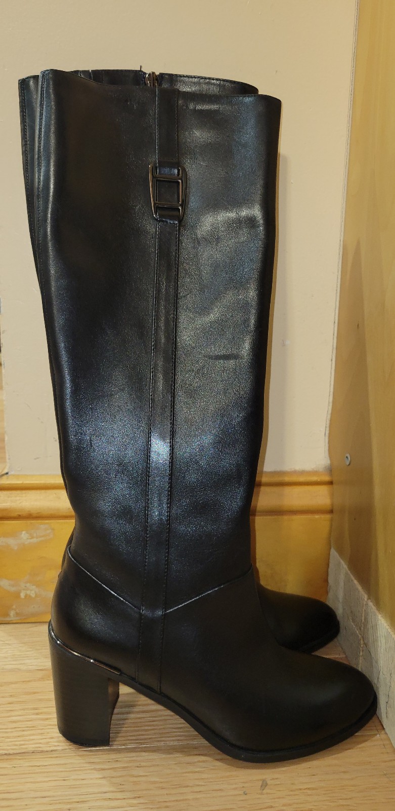 Alfani Women's Step N Flex Nellie Dress Knee Boots Leather Black Size 5M