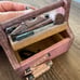 Vintage Figi carpenter Workshop Box Figurine Trinket Box with Lid tools