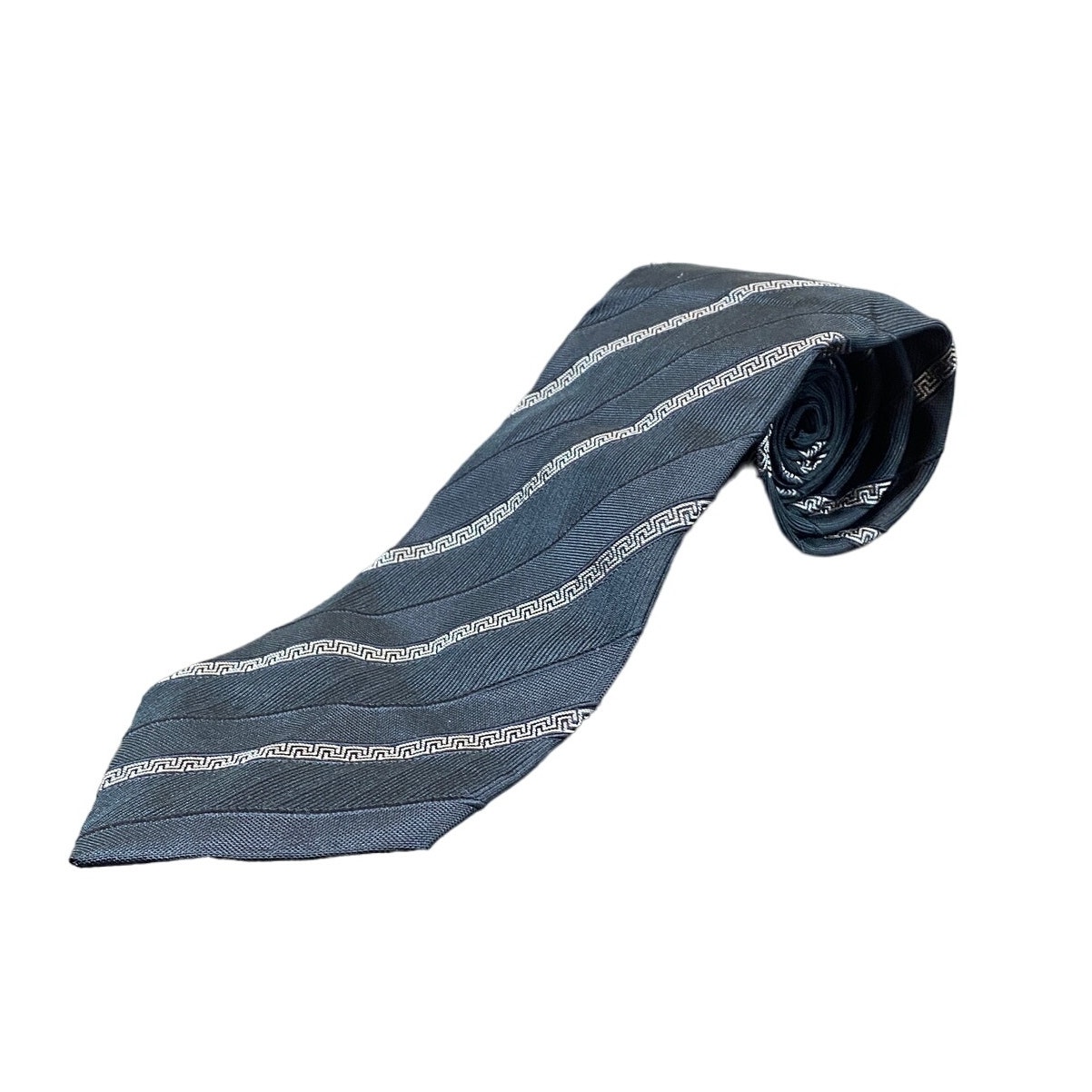 Versace Made in Italy Medusa Striped Silk Tie