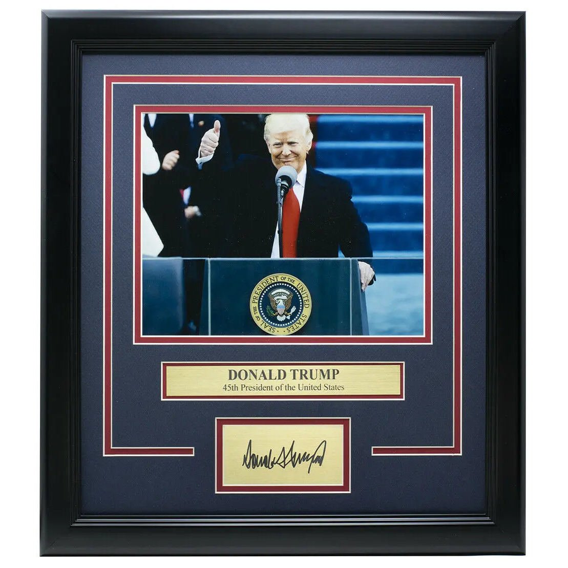 President Donald Trump Framed 8x10 Photo w/ Laser Engraved Signature