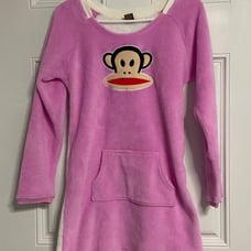 1- PAUL FRANK Pink MONKEY Fleece Pajama Sweater Dress
