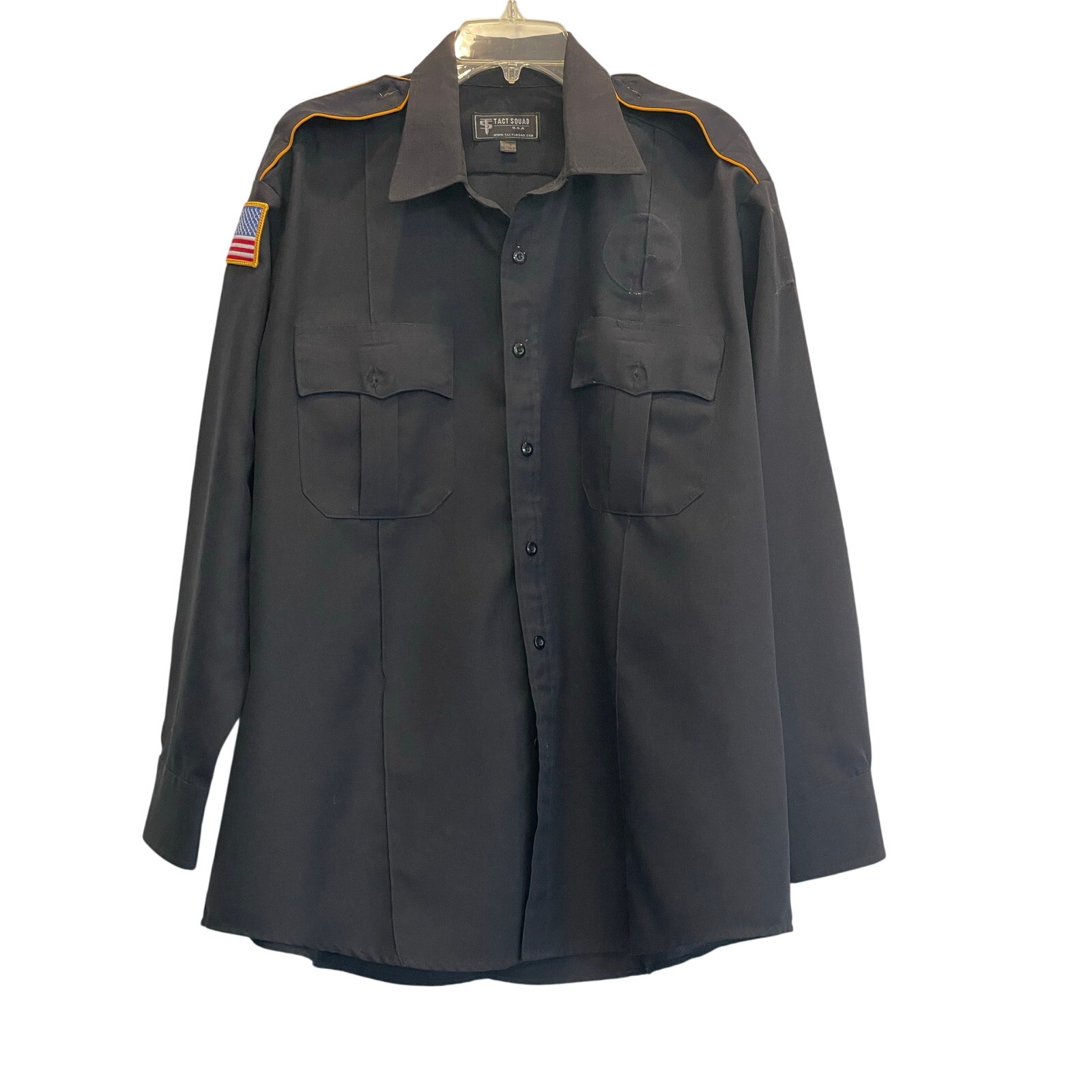 Tact Squad 8002 Men's Polyester Long Sleeved uniform shirt Black XL 17-17.5