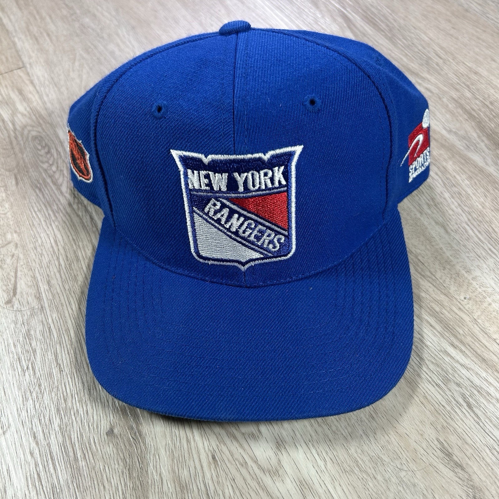 New York Rangers NHL Blue Snapback Hat - Vintage Sports Specialties Plain Logo Wool