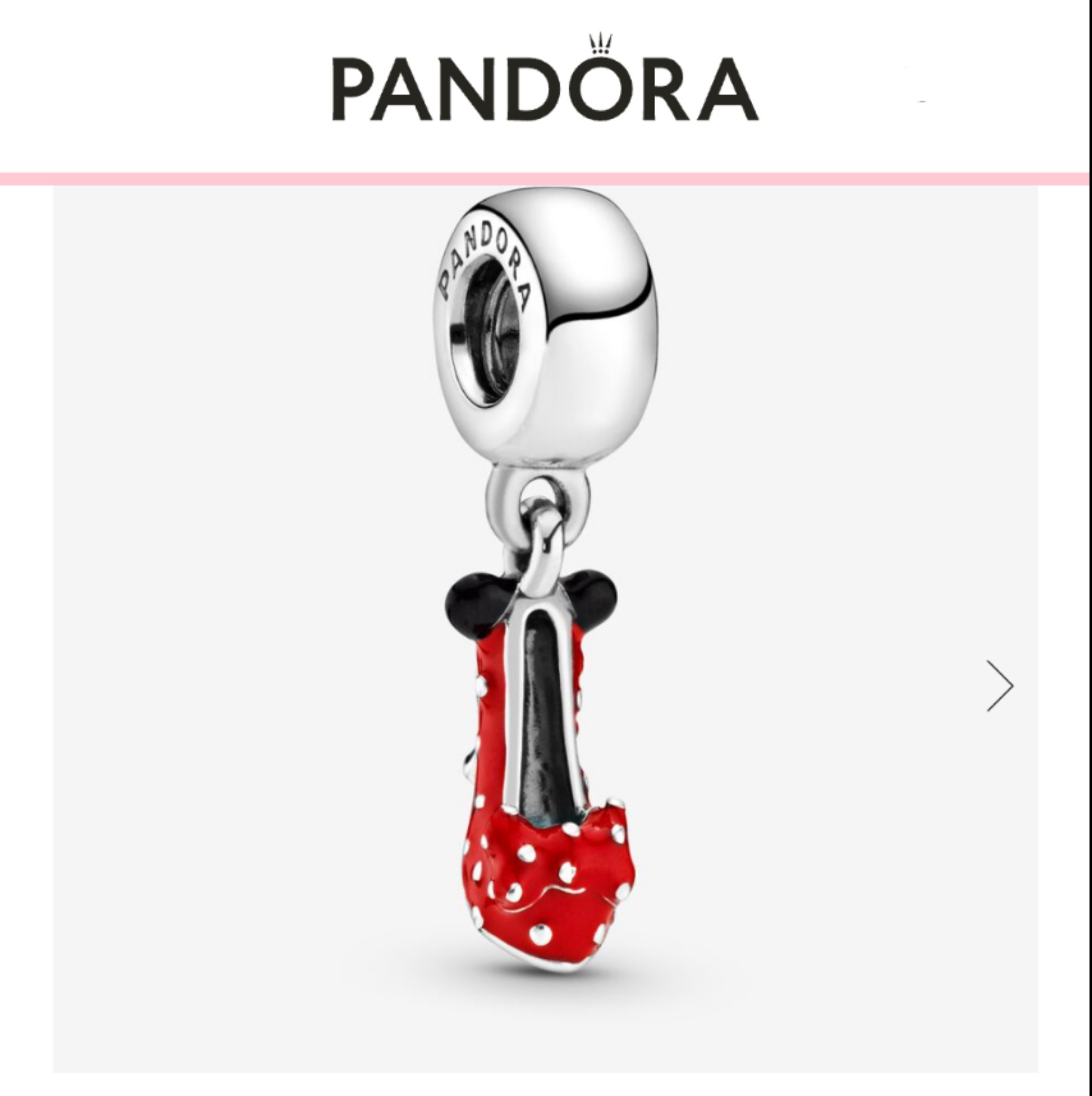 ʕ·ᴥ·ʔ Authentic Pandora Disney Minnie Mouse Red Shoe Dangle Charm #796336ENMX