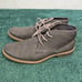 Varese Men's 10 Gobi II Chukka Boots Gray Faux Leather Lace Up GQ Office Career