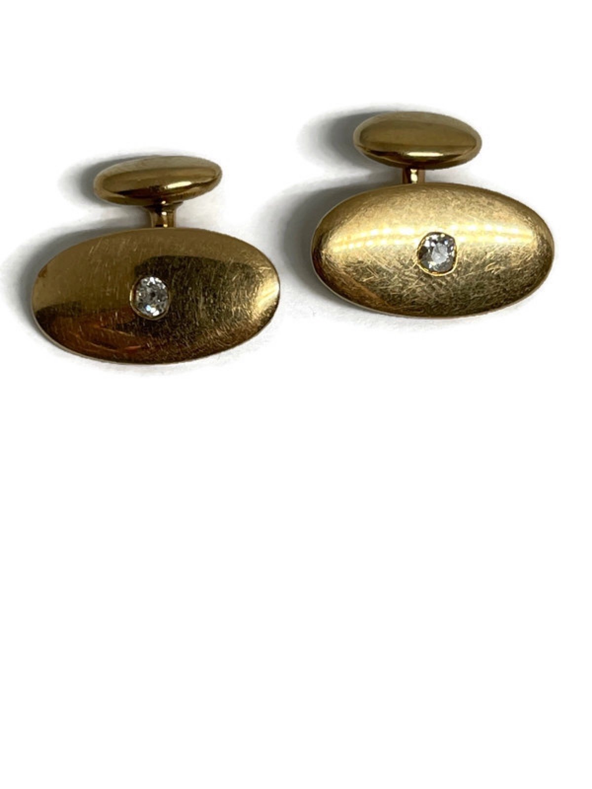Vintage 14K diamond cuff links