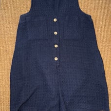 Tuckernuck Navy Blue Textured Knit Myla Romper Medium M Preppy