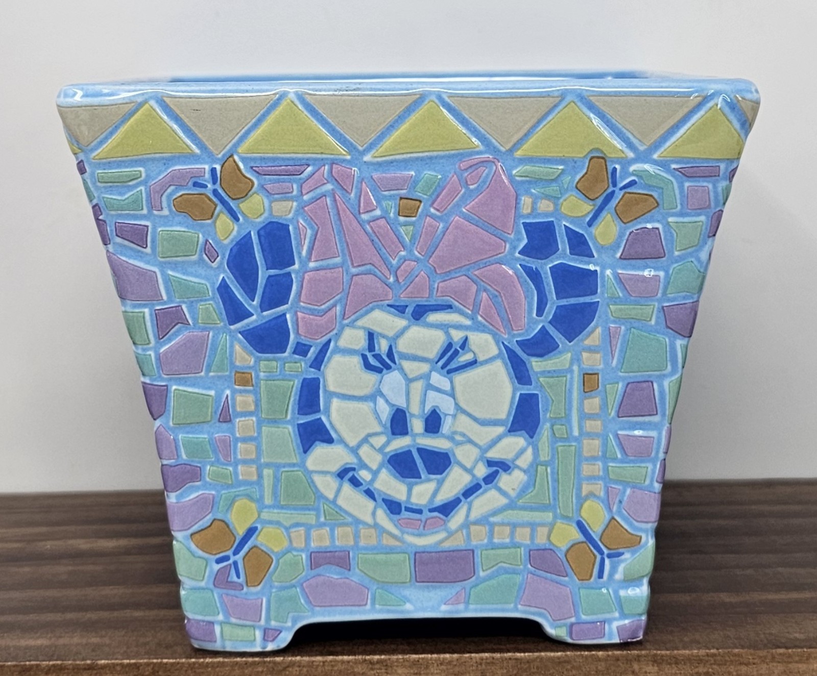 Vintage Disney 2000 Welcome Mickey Mouse Planter Flower Pot Ceramic FTD Inc.