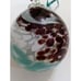 Large 4” Hand Blown Art Glass Ball Ornament Blue Brown Handmade