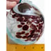 Large 4” Hand Blown Art Glass Ball Ornament Blue Brown Handmade