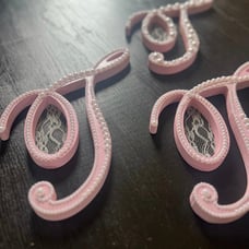 Handmade pearl home decor T sign
