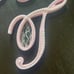 Handmade pearl home decor T sign