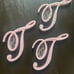 Handmade pearl home decor T sign
