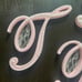 Handmade pearl home decor T sign