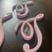 Handmade pearl home decor T sign