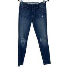 Wilson Gabrielle Raw Waist Busted Knees Raw Hem Stretch Skinny Jeans 28