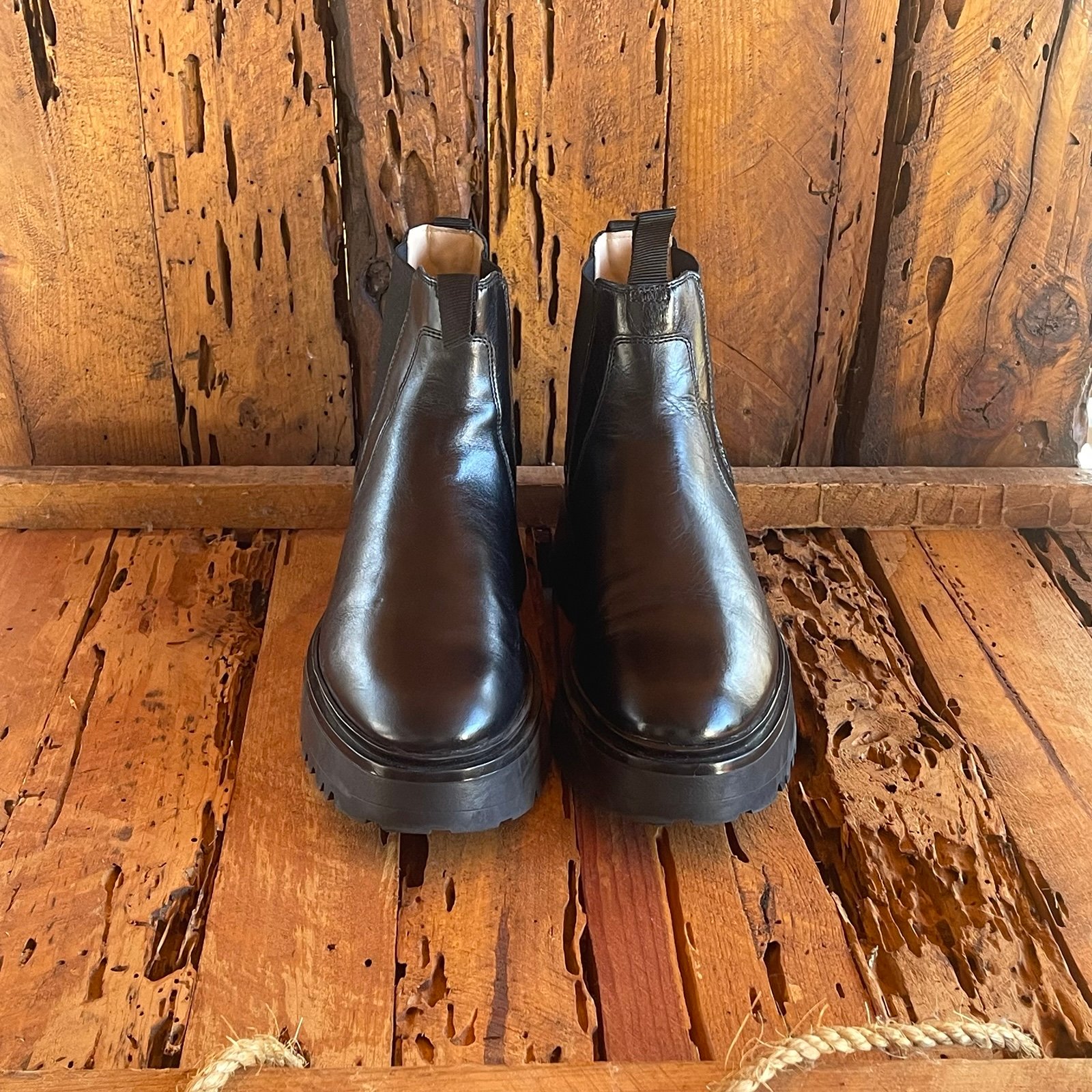 ALLSAINTS ADA Leather Black Ankle Boots Womens SZ 11-EU 41 Exc. Condition-