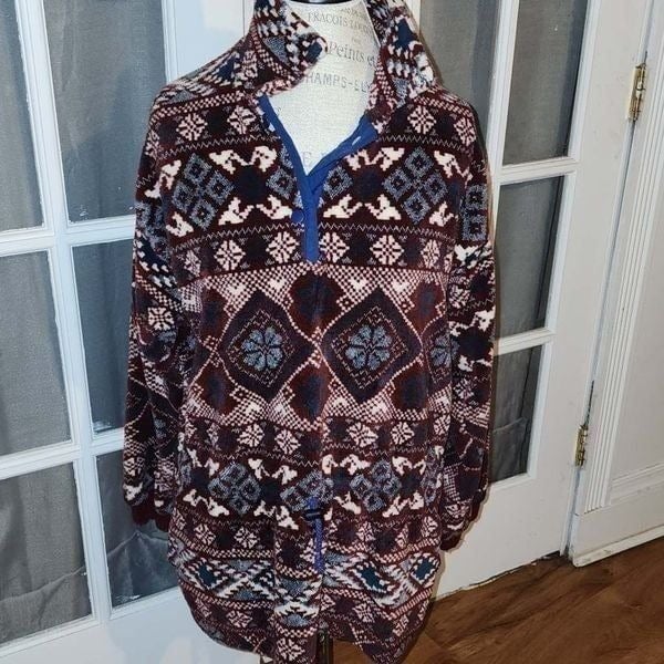 Vintage Sunbuster Womens Fleece Pullover Sweater Medium