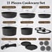 NEW 15 Pcs Pots and Pans Set Non Stick