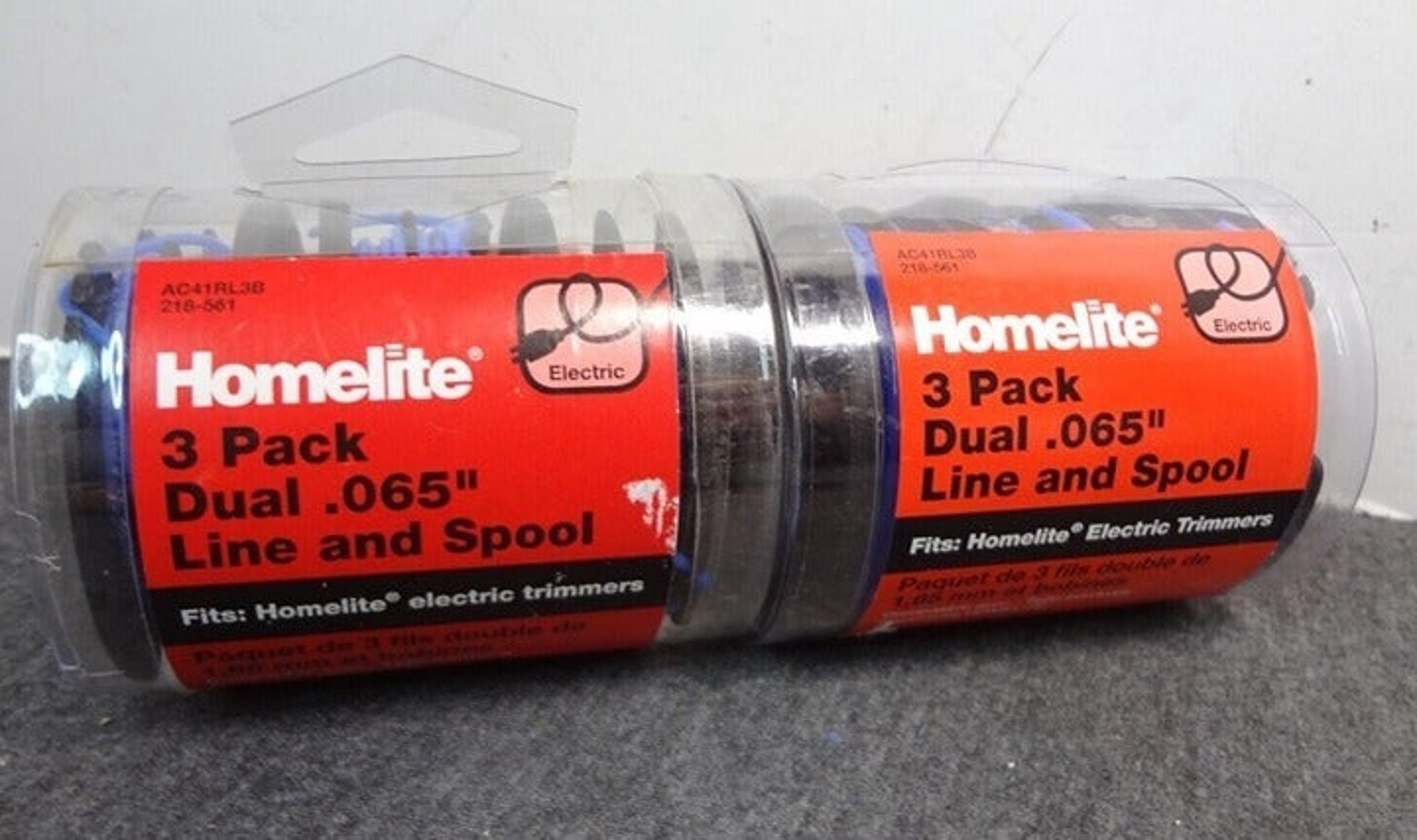 Homelite AC41RL3 Autofeed Dual .065” Line and Spool 6 spools (2 packs of 3 each)