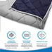 Aura Premium Weighted Blanket, Silky Cotton, Gray/Navy, 60 x 80” Size, 15 lbs
