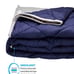 Aura Premium Weighted Blanket, Silky Cotton, Gray/Navy, 60 x 80” Size, 15 lbs