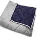 Aura Premium Weighted Blanket, Silky Cotton, Gray/Navy, 60 x 80” Size, 15 lbs