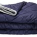 Aura Premium Weighted Blanket, Silky Cotton, Gray/Navy, 60 x 80” Size, 15 lbs