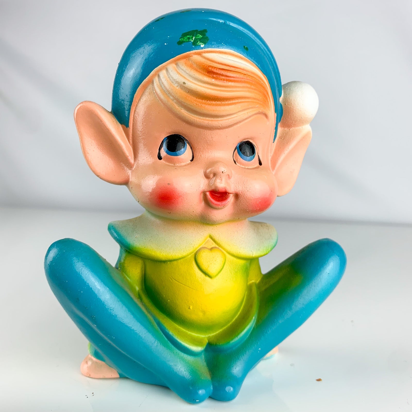 RARE Vintage Brinns Japan Ceramic Pixie Elf online Gnome Christmas Statue Kitschy Cute