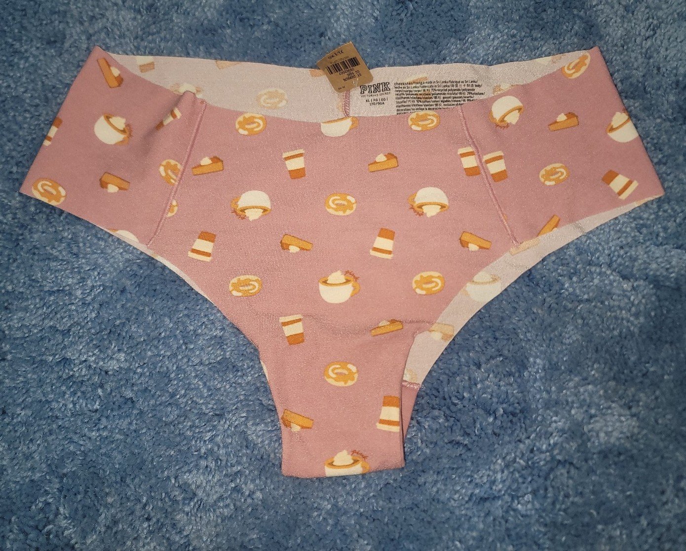 Rare Pink By Victoria's Secret Pumpkin Spice Seamless Cheekster Panty XLARGE