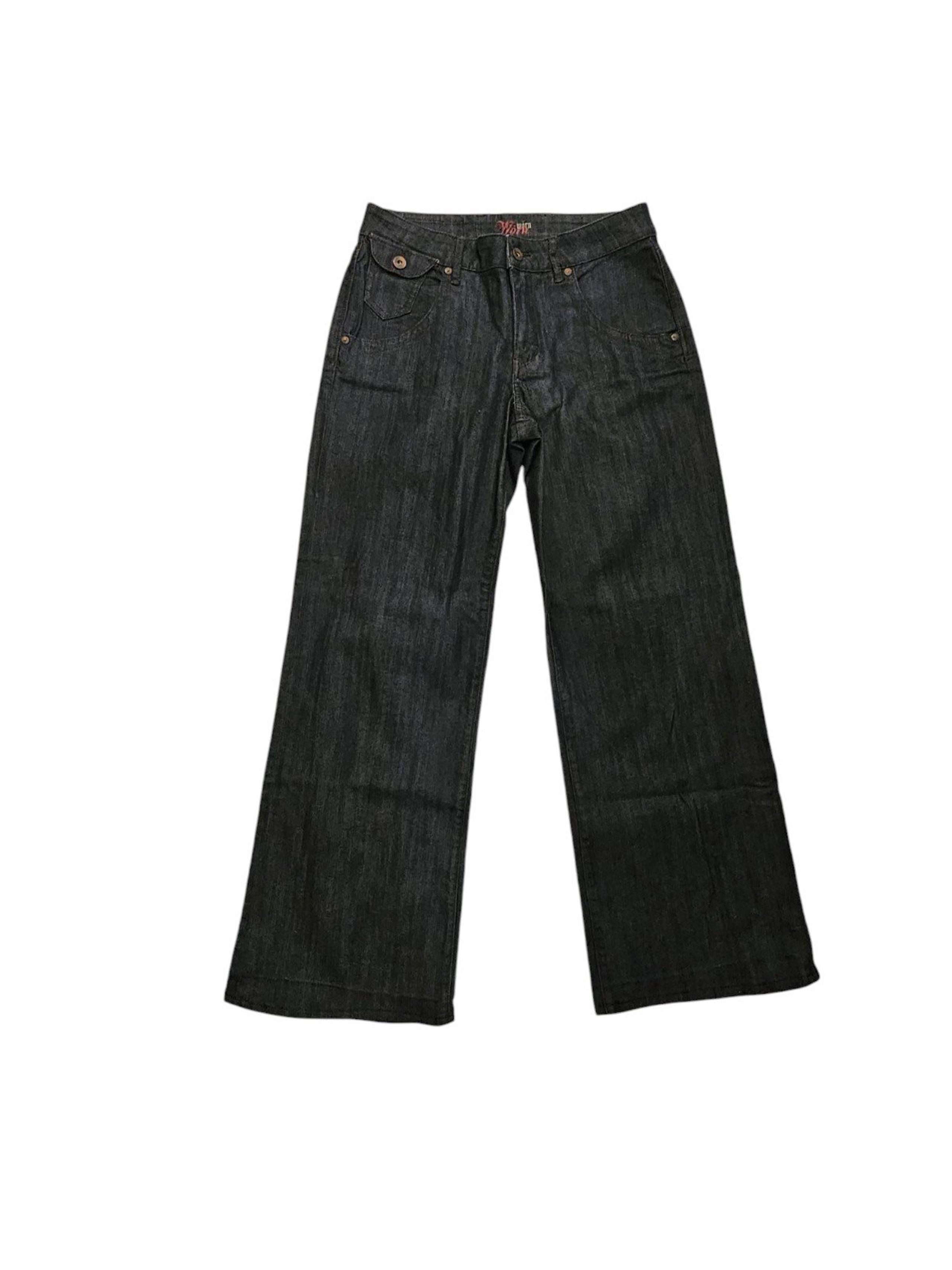 Wörn Women's Indigo Dark Wash Wide Leg Denim Jeans Size 8